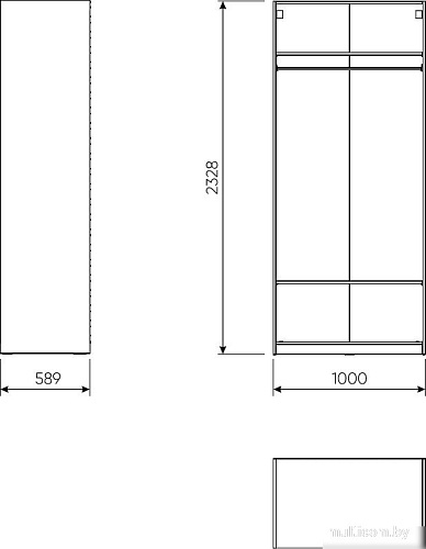 Шкаф-купе Mio Tesoro Макс 100x58x233 2.06.07.250.1 (белый)