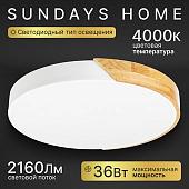Припотолочная люстра Sundays Home 240924-19 5825 (белый/светлое дерево)