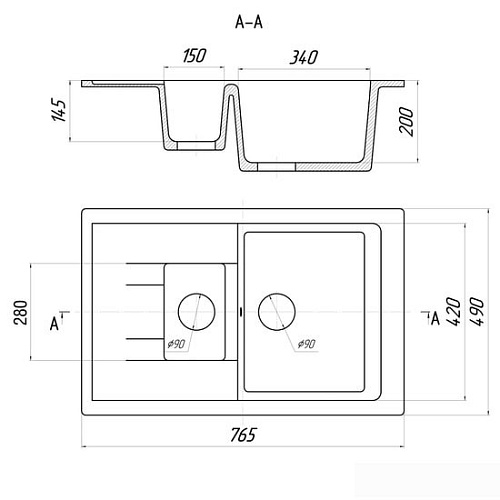 Кухонная мойка Gerhans C10 (графит)