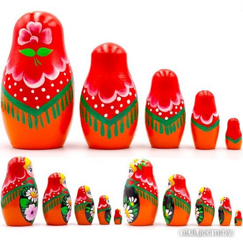 Развивающая игра Брестская Матрешка С цветами лилии и ромашки (набор 5 шт)