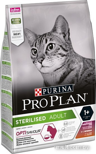 Сухой корм для кошек Pro Plan Sterilised Adult OptiSavour с уткой и печенью 3 кг