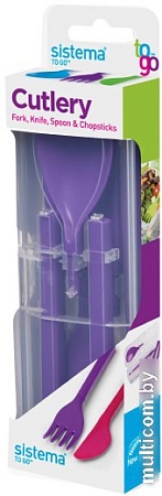 Набор столовых приборов Sistema To-Go 1917 (фиолетовый)