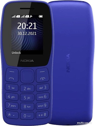 Телефон Nokia 105 (2022) Dual SIM TA-1416 (синий, без З/У)