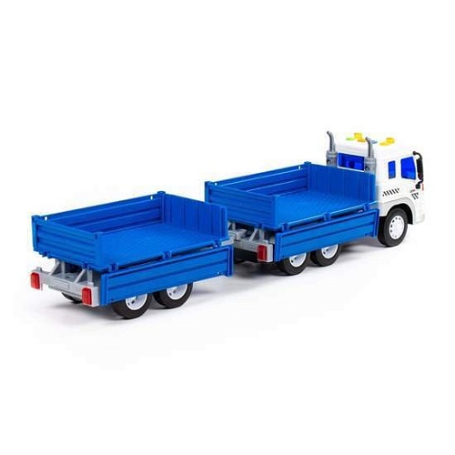 Грузовик Полесье Сити бортовой с прицепом 93127 (синий)