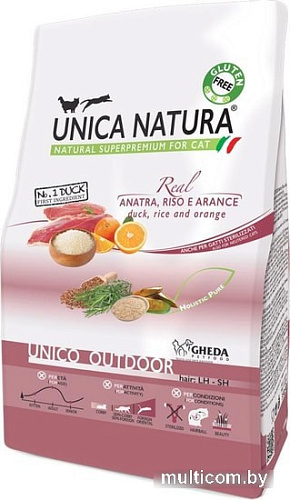 Сухой корм для кошек Unica Natura Unico Outdoor с уткой, рисом и апельсином 350 г