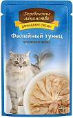 Консервированный корм для кошек Деревенские лакомства Филейный тунец в желе 70 г
