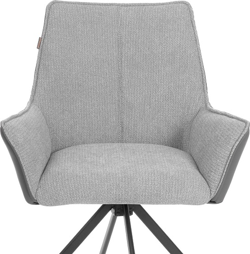 Стул с подлокотниками TetChair Мурано опора 360 (велюр/букле (HYP)/экокожа, светло-серый/графит)