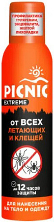 Аэрозоль от насекомых Picnic Extreme от всех летающих и клещей 150 мл