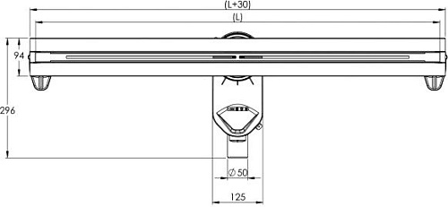 Трап/канал Berges Wasserhaus Super Line 550 (матовый хром)