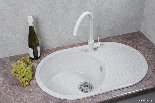 Кухонная мойка Marblan Elon R (серый,с сифоном)