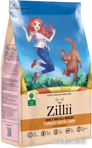Сухой корм для собак Zillii Adult Dog All Breed индейка с ягненком 3 кг