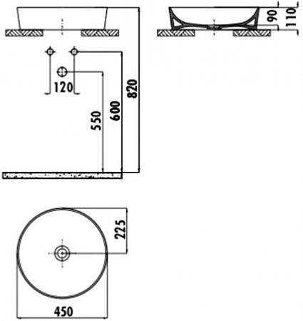 Умывальник Creavit Ultra 45x45 UL145-00CB00E-0000