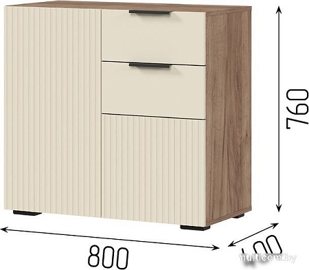 Тумба Стендмебель Соната КМ 02 800 (моно керамика/дуб крафт табачный)