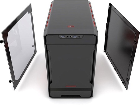 Корпус Phanteks Evolv ITX (черный/красный)