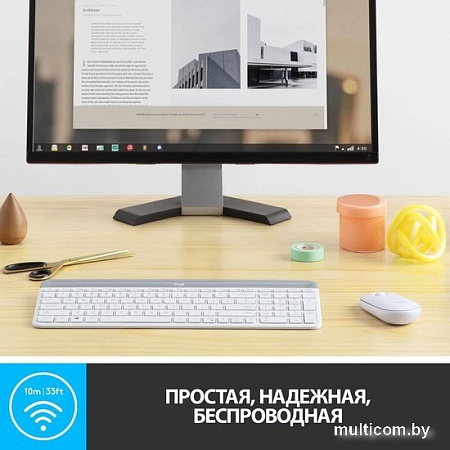 Офисный набор Logitech MK470 Slim Wireless Combo 920-009207 (белый)