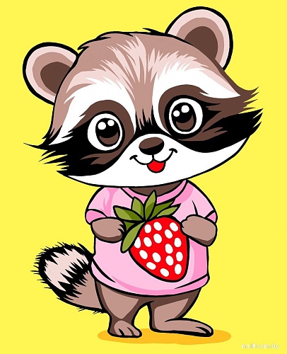 Wizardi Енот с клубникой MINI302