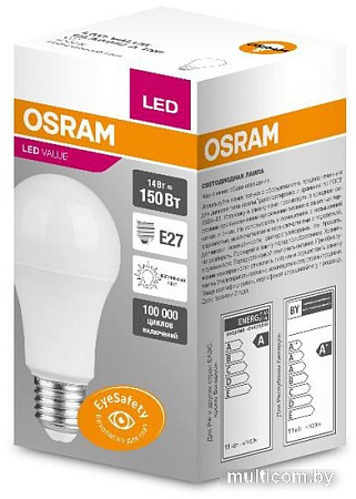 Светодиодная лампа Osram LED Value A60 E27 14 Вт 4000 К