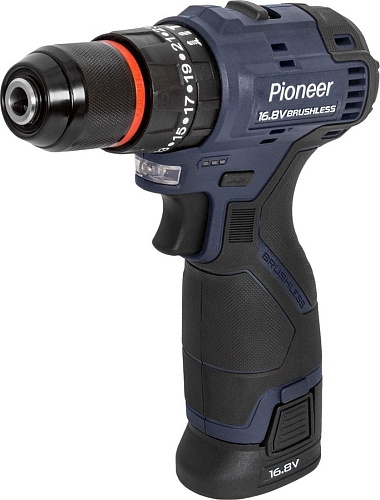 Ударная дрель-шуруповерт Pioneer Tools CID-E1602BL-22C (с 2-мя АКБ, сумка)