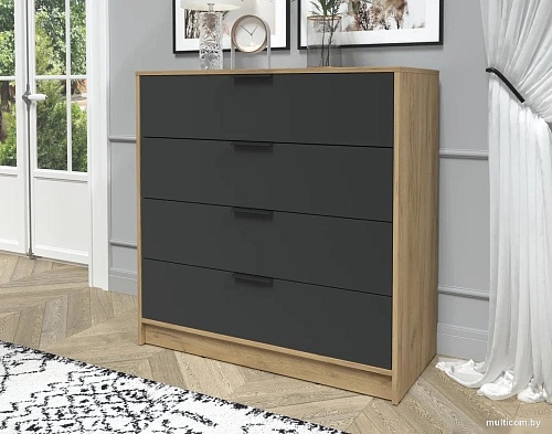 Комод Интерлиния Концепт КТ-К100 (антрацит/дуб золотой)