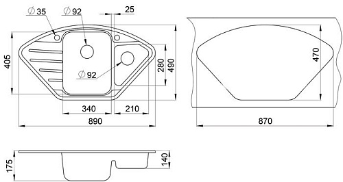 Кухонная мойка Granula 9101 (базальт)