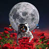 Картина по номерам Kolibriki Космонавт посреди цветов VA-3592