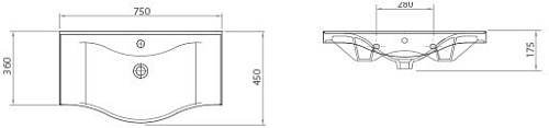 Умывальник Lapino Basic 7075
