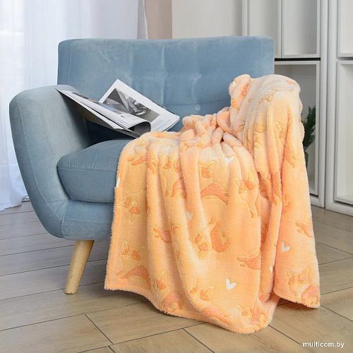 Плед Casa Conforte Stella Corgi 100x150 6155123 (желтый)