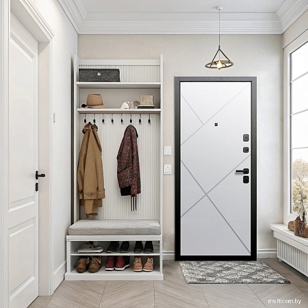 Металлическая дверь Guard 7см Серебро/белый матовый (86x205, правая)