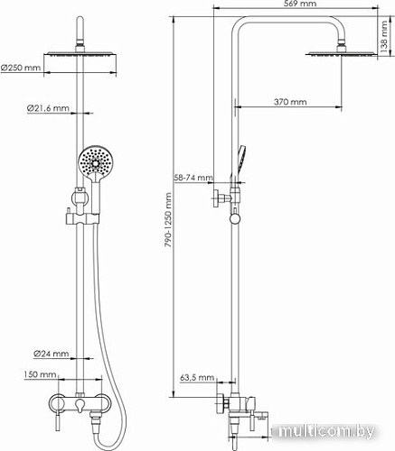 Душевая система Wasserkraft A14201