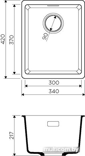 Кухонная мойка Omoikiri Kata 34-U SA