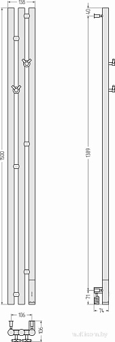 Полотенцесушитель Сунержа Терция 3.0 150x10.6 30-5845-1511