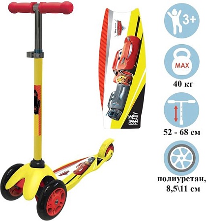 Трехколесный самокат Sima-Land Тачки 7141743 (желтый)