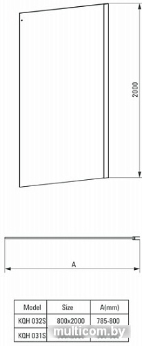 Душевая стенка Deante Hiacynt 80 KQH 032S (хром/прозрачное)