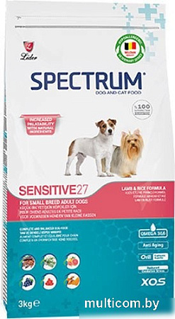 Сухой корм для собак Spectrum Sensitive27 для взрослых мини и мелких пород с ягненком и рисом 3 кг