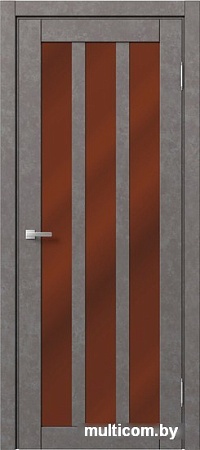 Межкомнатная дверь MDF-Techno Dominika Loft 403 60x200 (бетон серый/лакобель коричневый)