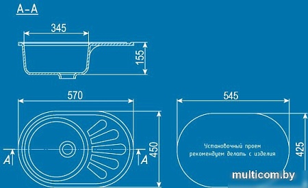 Кухонная мойка Ulgran U-107m (черный)