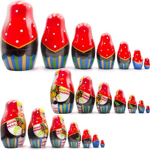 Развивающая игра Брестская Матрешка С грушами, яблоками и красной смородиной (набор 7 шт)