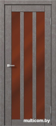 Межкомнатная дверь MDF-Techno Dominika Loft 403 60x200 (бетон серый/лакобель коричневый)