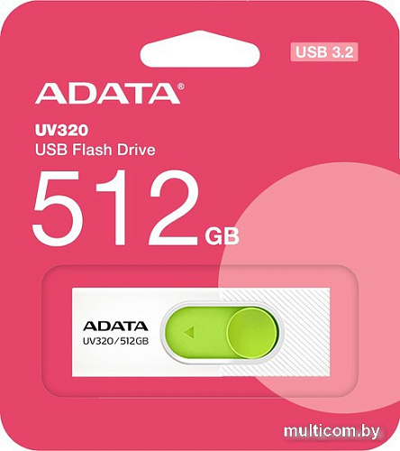 USB Flash ADATA UV320 512GB (белый/зеленый)