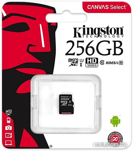Карта памяти Kingston Canvas Select SDCS/256GBSP microSDXC 256GB