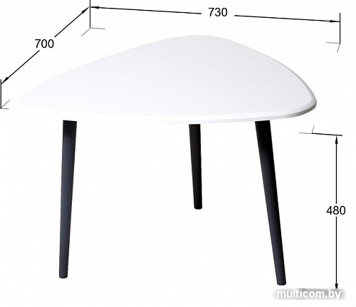 Журнальный столик Калифорния мебель Квинс (белый)