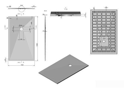 Душевой поддон Vincea VST-4SR9015W 150x90