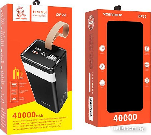 Внешний аккумулятор VDENMENV DP23 40000mAh (черный)