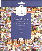 Набор цветных карандашей Lorex Wood Free Cocktail Kittens / LXCPWF24-CK (24 цвета)