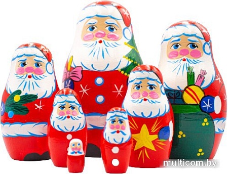 Развивающая игра Брестская Матрешка В виде Санта Клауса (набор 7 шт)