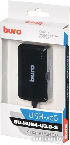 USB-хаб Buro BU-HUB4-U3.0-S