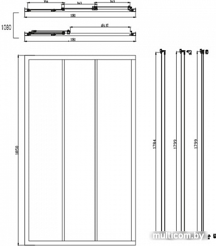 Душевой уголок Omnires Bronx S20A3 110+10P 80