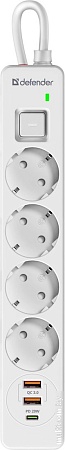 Сетевой фильтр Defender DFS 145 (5 м)