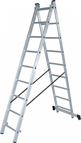 Лестница-стремянка Новая высота NV 122 алюминиевая двухсекционная 2x9 ступеней