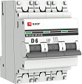 Выключатель автоматический EKF 3P 6А (D) 4.5kA ВА 47-63 mcb4763-3-06D-pro